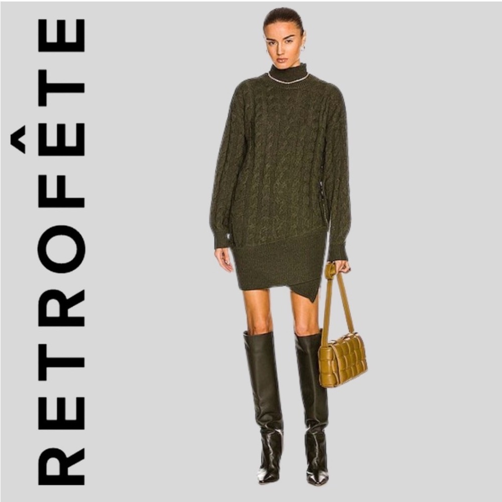 Retrofête Kenna Grey / Green Sweater Dress Size S - NOT AS OLIVE GREEN SHOWN